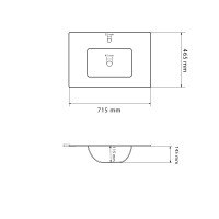 Умивальник (раковина) VBI FERRARA 70 WHITE врізний