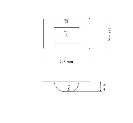 Умивальник (раковина) VBI FERRARA 70 WHITE врізний