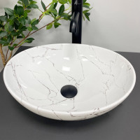 Умивальник (раковина) VBI PARMA WHITE STONE GLOSSY накладний