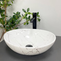Умывальник (раковина) VBI PARMA WHITE STONE GLOSSY накладной