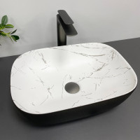 Умивальник (раковина) VBI RAVENNA MARMO BLACK MATT накладний