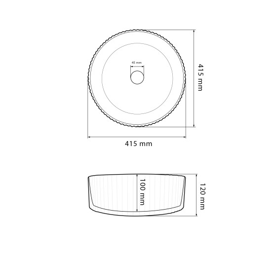 Умывальник (раковина) VBI BRINDISI M WHITE накладной
