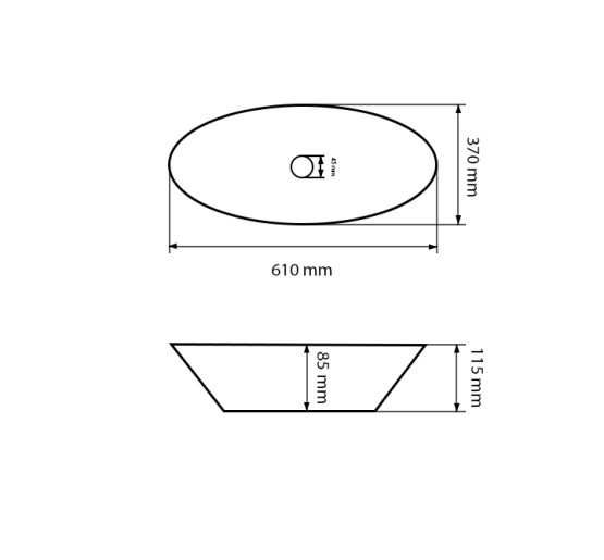 Умывальник (раковина) VBI ORVIETO WHITE накладной