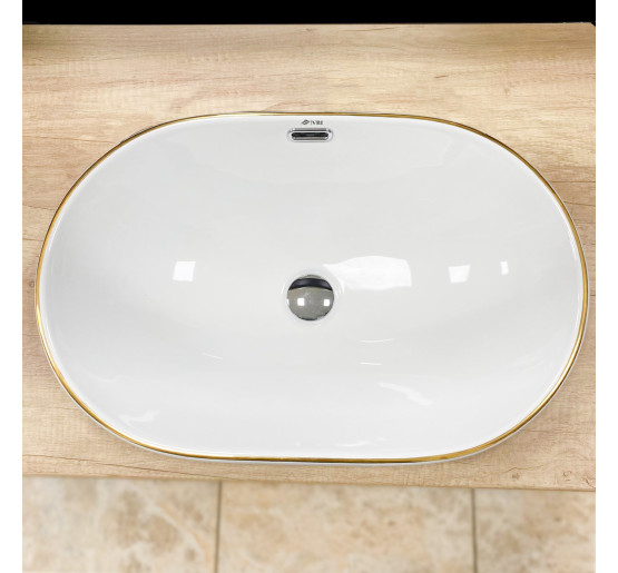 Умывальник (раковина) VBI GAETA WHITE GOLD EDGE врезной