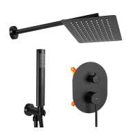 Душова система REA OVAL BLACK + BOX прихованого монтажу