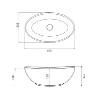 Умывальник (раковина) VBI PARMA WHITE STONE GLOSSY накладной