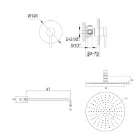Душевая система KOHLMAN AXEL 25 CHROME + BOX скрытого монтажа