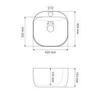 Умивальник (раковина) VBI NARNI WHITE накладний