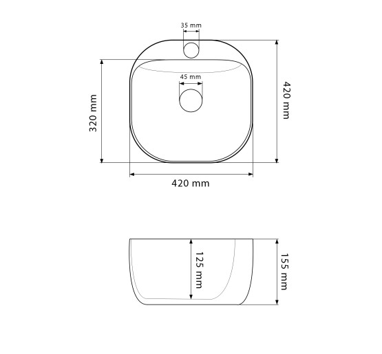 Умивальник (раковина) VBI NARNI WHITE накладний