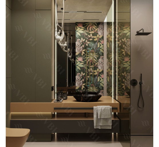 Умывальник (раковина) VBI VENEZIA S MARBLE BLACK MATT накладной