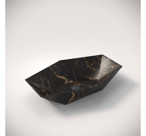Умывальник (раковина) VBI VENEZIA S MARBLE BLACK MATT накладной