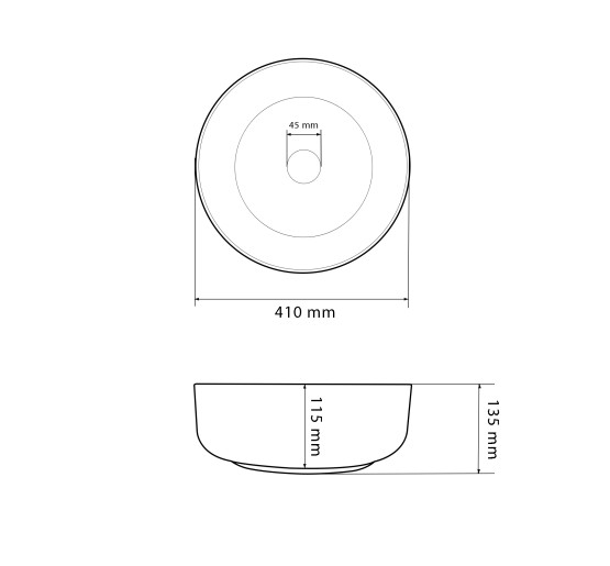 Умывальник (раковина) VBI BARI S WHITE GOLD EDGE накладной