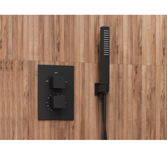 Душевая система CORSAN ADOUR BLACK с термостатом + BOX скрытого монтажа