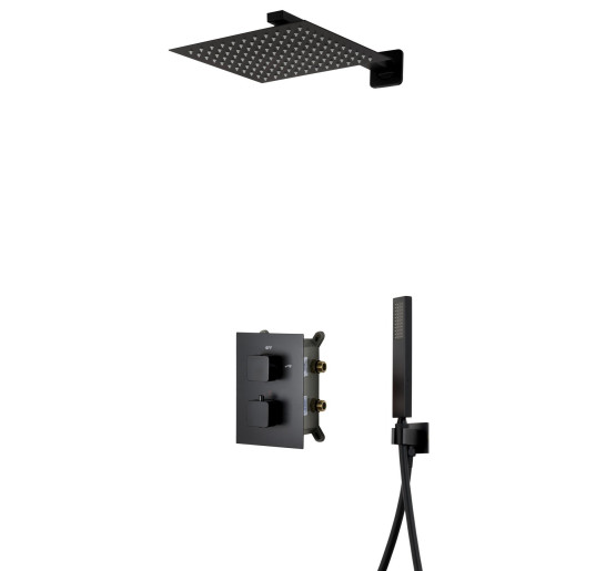 Душевая система CORSAN ADOUR BLACK с термостатом + BOX скрытого монтажа