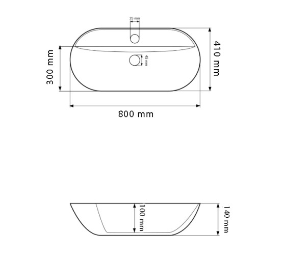 Умывальник (раковина) VBI TERNI M TRAVERTINE накладной