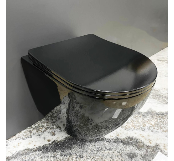 Подвесной унитаз VBI VULCANO BLACK GLOSSY