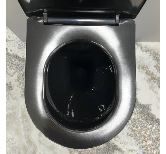 Подвесной унитаз VBI VULCANO BLACK GLOSSY