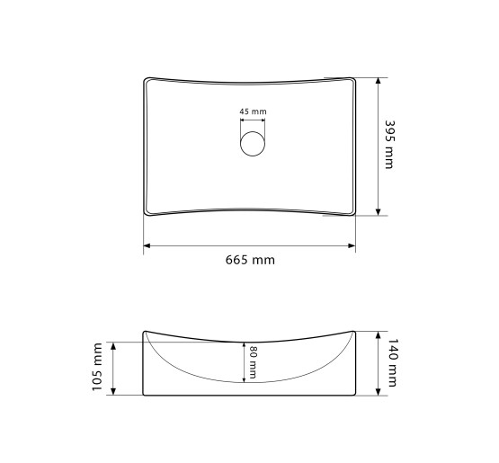 Умывальник (раковина) VBI VIAREGGIO M WHITE накладной