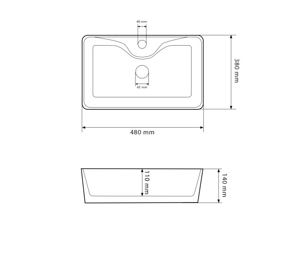 Умивальник (раковина) VBI FORLI MARMO GLOSSY накладний