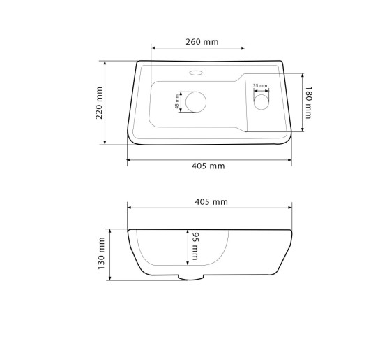 Умивальник (раковина) VBI JESI L WHITE підвісний