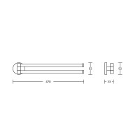 Вешалка для полотенец VBI VENUS GOLD поворотная двойная