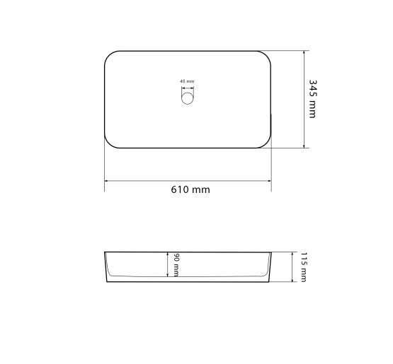 Умывальник (раковина) VBI TRIEST MARMO GLOSSY накладной