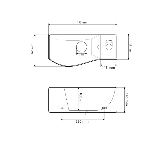 Умивальник (раковина) VBI FERMO L WHITE підвісний