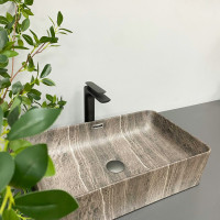 Умивальник (раковина) VBI ARABBA M DARK STONE MATT накладний