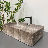 Умивальник (раковина) VBI ARABBA M DARK STONE MATT накладний