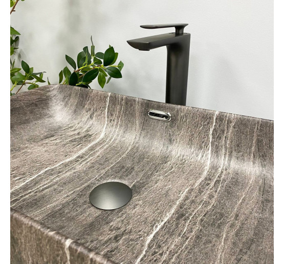 Умивальник (раковина) VBI ARABBA M DARK STONE MATT накладний