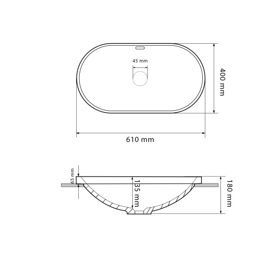 Умывальник (раковина) VBI GAETA WHITE врезной