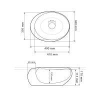 Умивальник (раковина) VBI VALIANO MARBLE BLACK MATT накладний