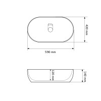 Умивальник (раковина) VBI MODENA WHITE накладний