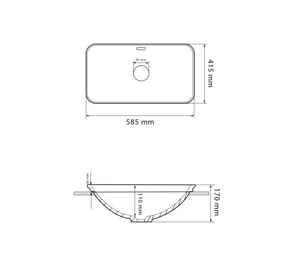 Умивальник (раковина) VBI MELLITTO WHITE врізний