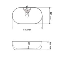 Умивальник (раковина) VBI LISCIA WHITE накладний