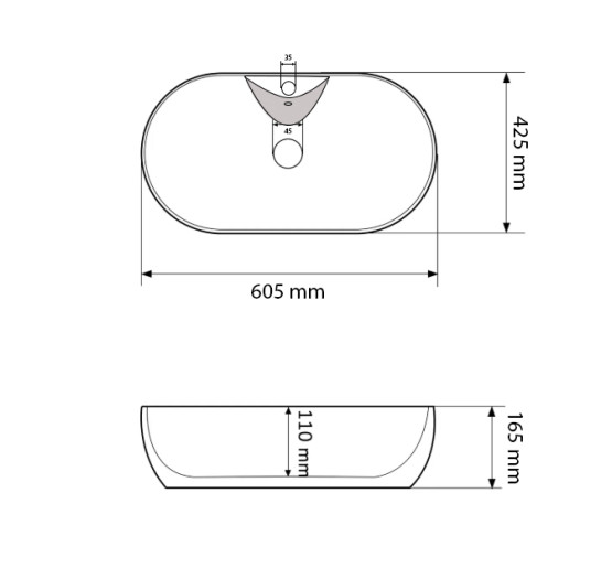Умивальник (раковина) VBI LISCIA WHITE накладний
