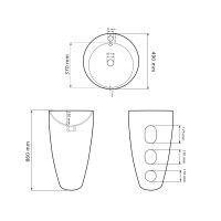 Умивальник (раковина) VBI AGROPOLI BLACK MATT підлоговий