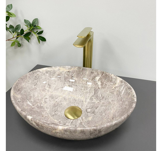 Умивальник (раковина) VBI PARMA GREY STONE GLOSSY накладний