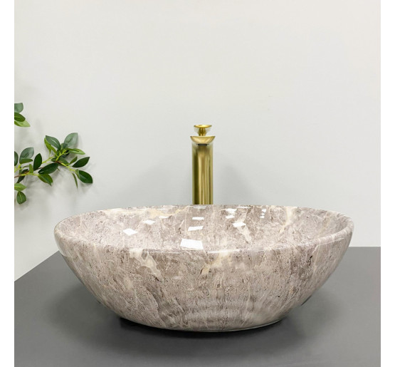 Умивальник (раковина) VBI PARMA GREY STONE GLOSSY накладний