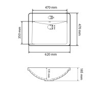 Умивальник (раковина) VBI BUSSO 60 WHITE врізний