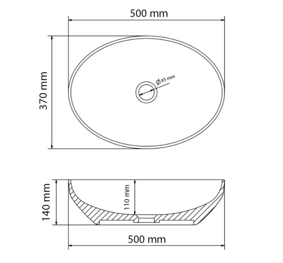 Умывальник (раковина) VBI ALVITO WHITE накладной