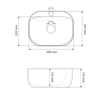Умивальник (раковина) VBI NARNI M WHITE накладний