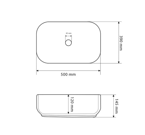 Умивальник (раковина) VBI PALERMO BLACK MATT накладний