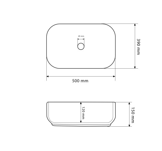 Умывальник (раковина) VBI PALERMO WHITE ROSE GOLD EDGE накладной