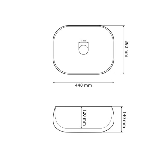 Умивальник (раковина) VBI TRICASE WHITE накладний