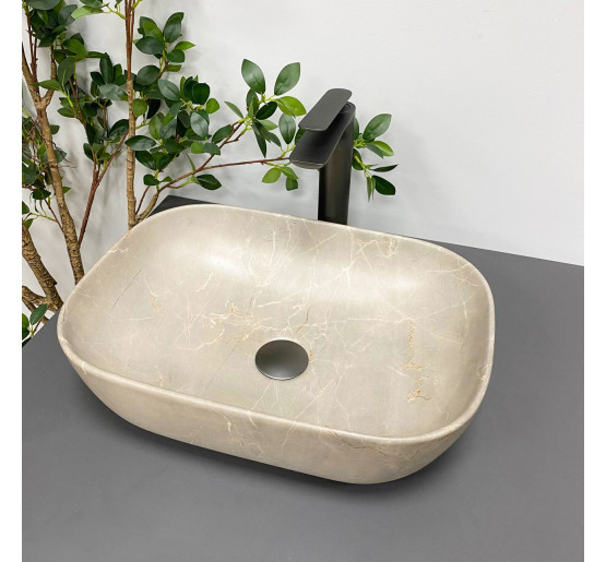 Умывальник (раковина) VBI RAVENNA BEIGE STONE MATT накладной