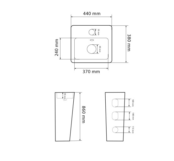 Умивальник (раковина) VBI ALATRI CARRARA підлоговий
