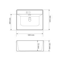 Умивальник (раковина) VBI BITONTO WHITE накладний підвісний