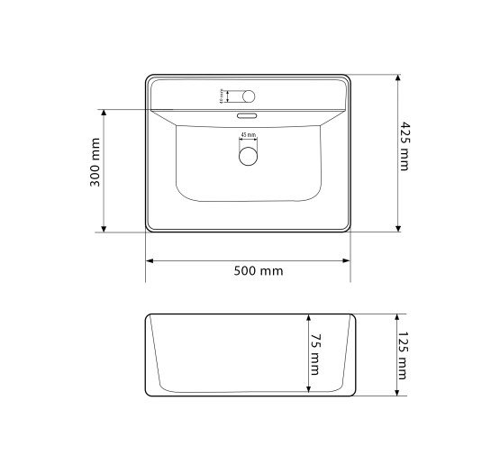 Умивальник (раковина) VBI BITONTO WHITE накладний підвісний