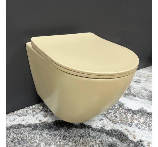 Подвесной унитаз VBI VULCANO BEIGE MATT